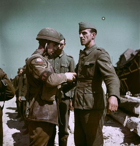 Canadian Military Police Searches German Prisoners Of War Captured In