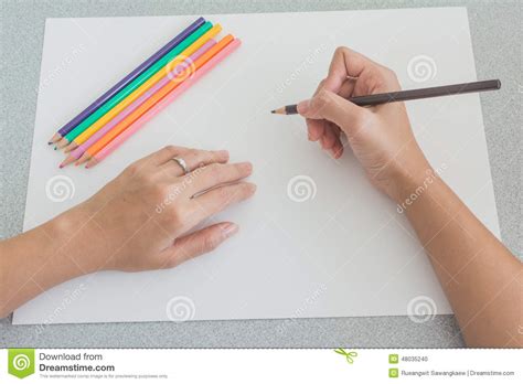 Person Sketching With Colored Pencils Stock Photo Image Of Education