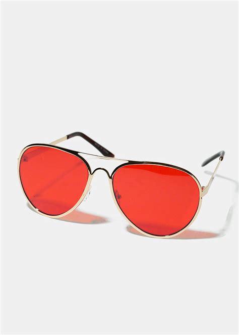 colorful lens aviator sunglasses red shop miss a