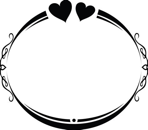 Free Clipart Of An Oval Wedding Frame Design With Love Hearts And