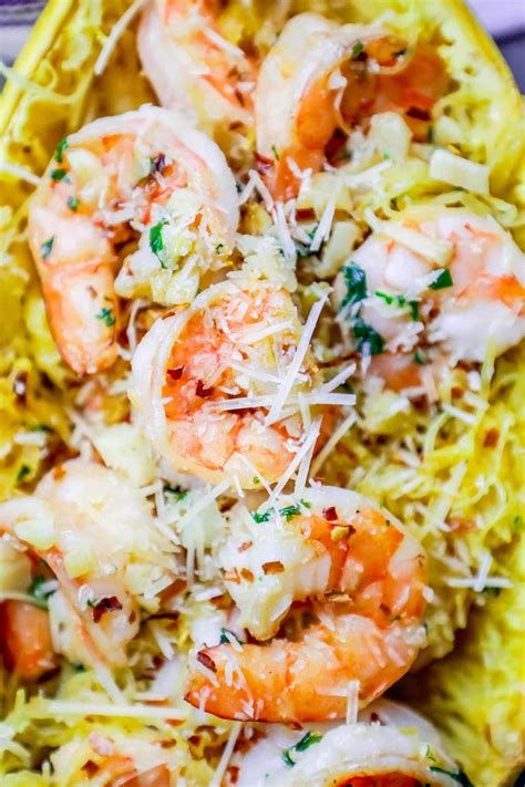 Does spaghetti squash actually taste like spaghetti noodles, or is it just squash that is thinly chopped? Easy delicious Low Carb Spaghetti Squash Shrimp Scampi is ...
