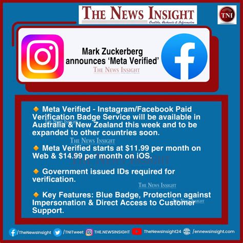 Facebook Instagram Paid Verification The News Insight