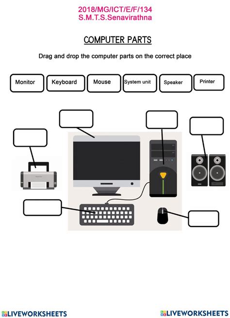 External Computer Parts Identification Worksheet