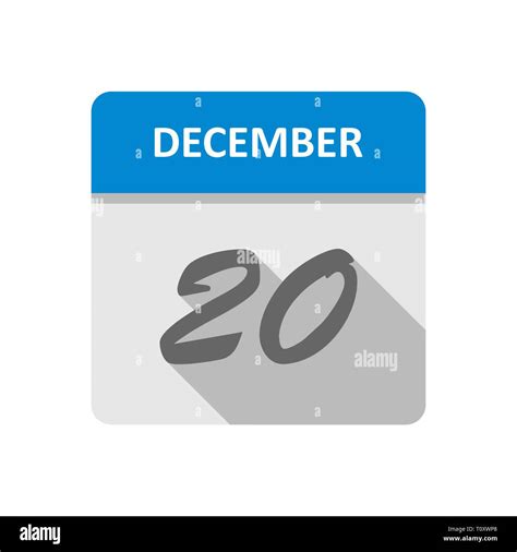 December 20th Date On A Single Day Calendar Stock Photo Alamy