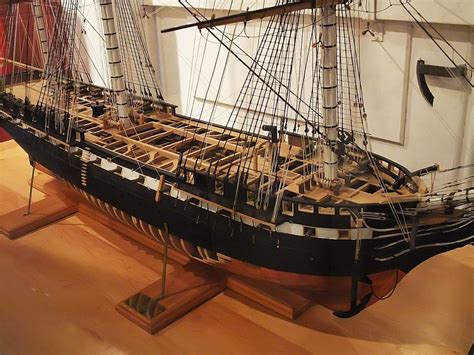 Closeup Of Model Of Uss Constitution Old Ironsides As She Appeared In