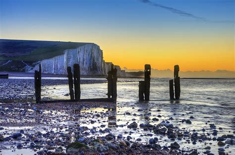 Winter Sunrise At Low Tide At Seven Sisters Cliffs Photograph By