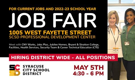 Scsd To Host Job Fair On May 5th The Syracuse City School District