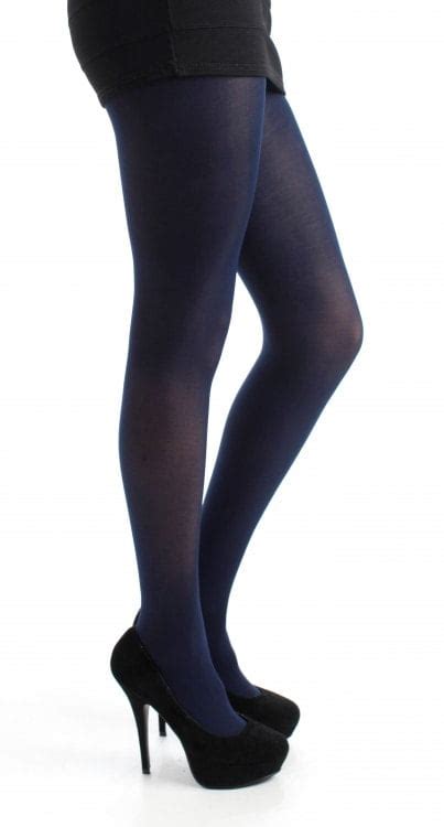 malka chic navy blue opaque tights