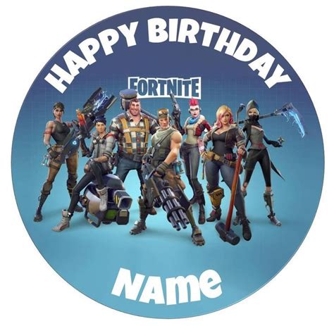 Fortnite Personalised Edible Icing Cake Topper Round Square Rectangle