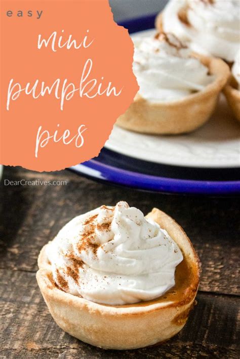 Mini Pumpkin Pies Recipe Pumpkin Recipes Desserts Pumpkin Pie