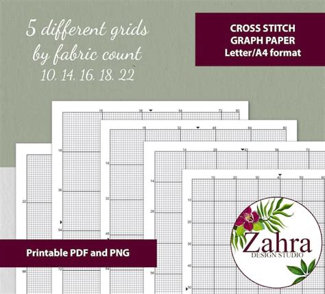 Printable Cross Stitch Graph Paper Lettera4 Format Graph Etsy