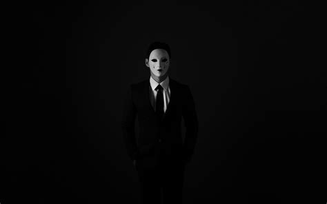 Download Wallpaper 3840x2400 Mask Anonymous Bw Tie