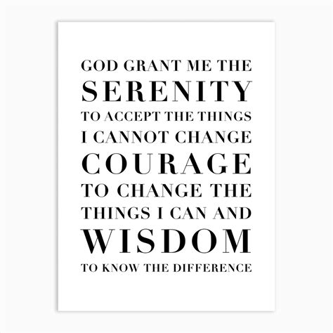 The Serenity Prayer Capitalized Art Print By Typologie Paper Co Fy