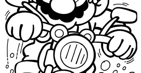 Mario on motorcycle coloring pages for kids, printable free | Coloring
