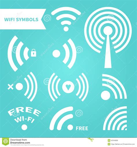 Wifi Symbols Stock Illustration Illustration Of Antenna 43184899