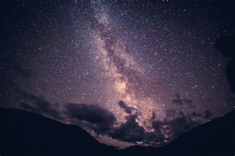 Papel De Parede Céu Estrelado Via Láctea Nuvens Noite 5472x3648