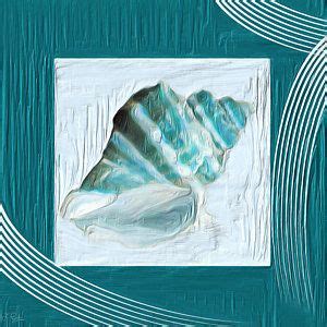 Sea Shell Painting Turquoise Seashells Xxii By Lourry Legarde Fine