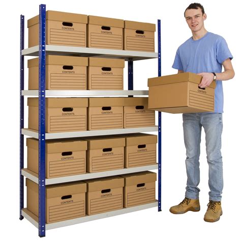 Metal Shelving With 15 Boxes 5 Shelves Office Shelving Llm Handling