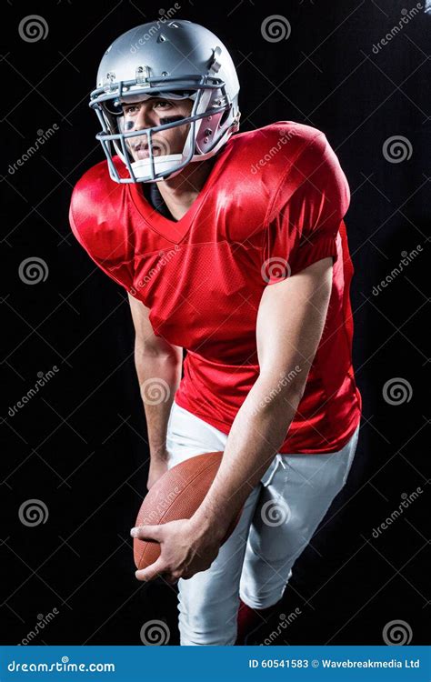 Sportsman Playing American Football Stock Image Image Of Person