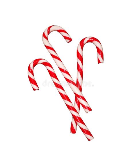 Red Striped Candy Cane As A Symbol Of New Year Isolated Stock Image