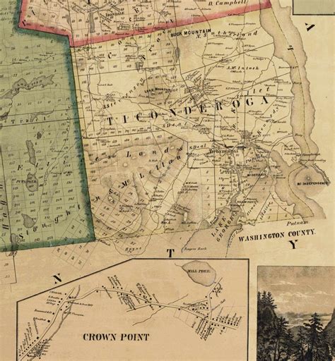 Essex County New York 1858 Old Wall Map Reprint With Etsyde