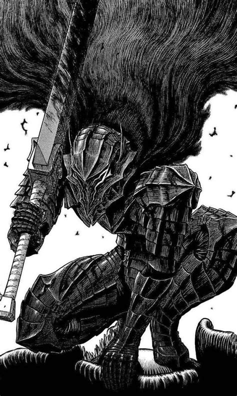 Black Swordsman Guts Ilustração De Mangás Berserk Anime