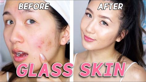 How To Get Glass Skin Skincare And Makeup Routine Youtube