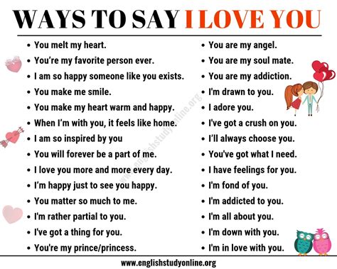 Creative Ways To Say I Love You In English English Study Online