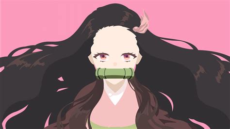 Demon Slayer Long Hair Nezuko Kamado With Pink Background 4k Hd Anime