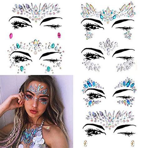 Buy Lesnic 6 Pack Women Mermaid Face Gems Glitter Bindi Crystals Face