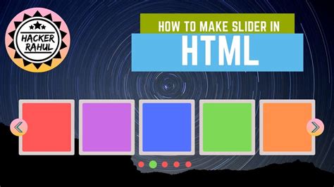 How To Create A Slider Carousel In Html With Just Lines Of Code