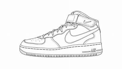 Nike Shoe Shoes Template Drawing Coloring Air