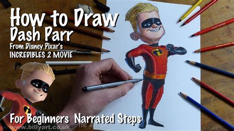 How To Draw Dash From Incredibles 2 Voiced By Huck Milner Youtube