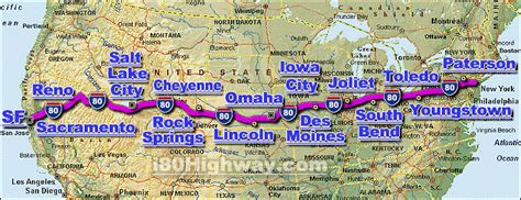 Interstate 80 Freeway Road Map Reno City Interstate Map