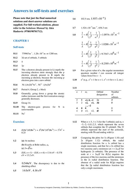 Inorganic Chemistry Manual 1 Please Note That Just The Final