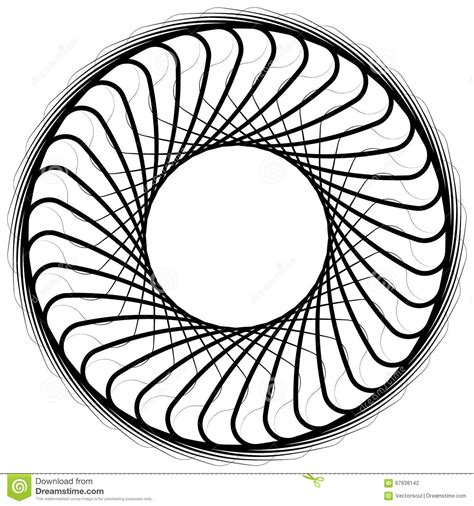 Abstract Spiral Element Motif Isolated On White Background Stock