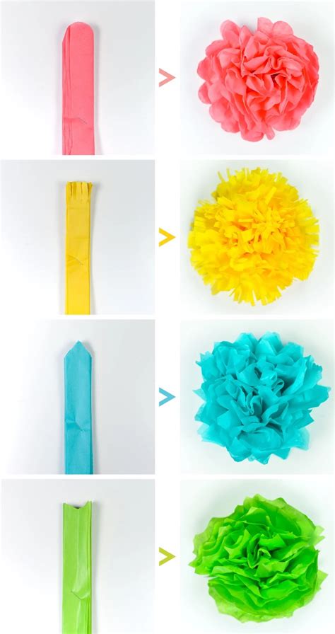 How To Make Tissue Paper Flowers Four Ways Hey Lets Make Stuff