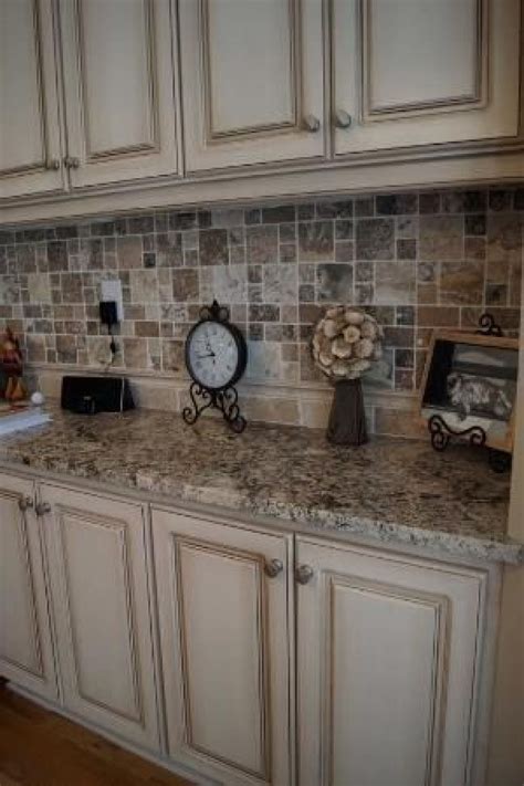Cabinets and doors were primed with kiltz 2 latex primer and then. ≫25 Antique White Kitchen Cabinets Ideas That Blow Your ...