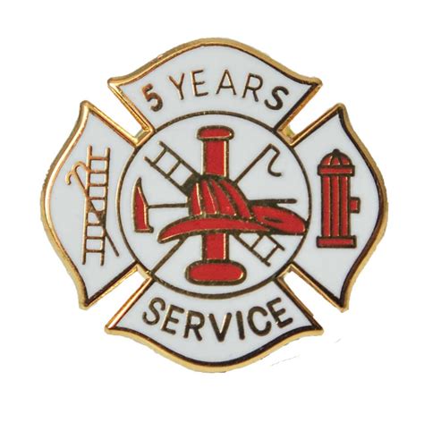 5 Years Fire Service Pin Fire Department Years Of Service Pins