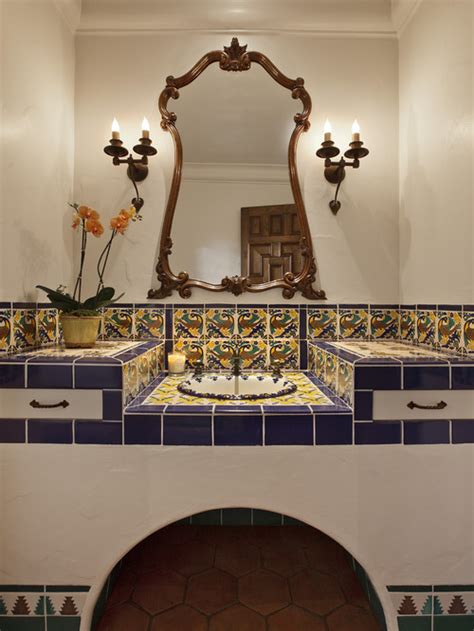 So, tile is one of the best things make it works nicely. Mexican Tile Bathroom | Houzz