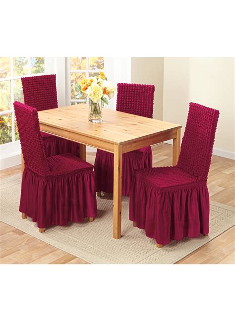 Change the entire look of your chairs with change the seat fabric. Textured Dining Room Chair Covers | CarolWright.com