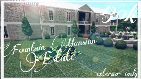 Bloxburg Fountain Mansion Estate 130k Exterior Only Youtube