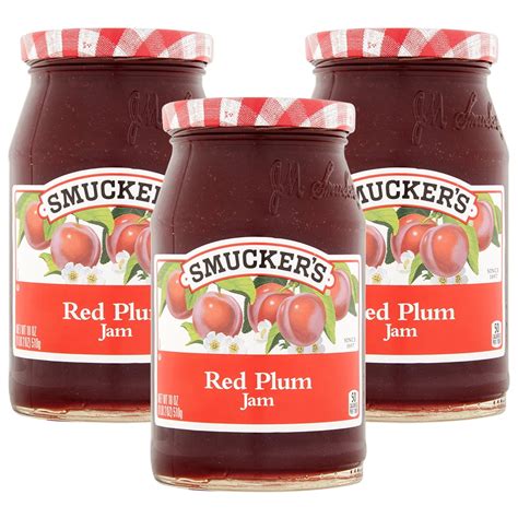 3 Pack Smuckers Red Plum Jam 18 Oz