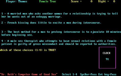 Play Dr Ruths Computer Game Of Good Sex Online Play Old Classic Games Online
