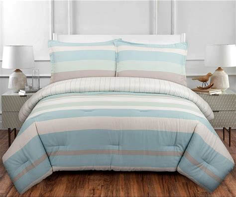 Blue And White Striped Comforter