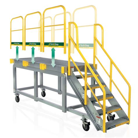 Portable stairs with handrailshow all. Erectastep MP Series Mobile Work Platform and Rolling Stairs