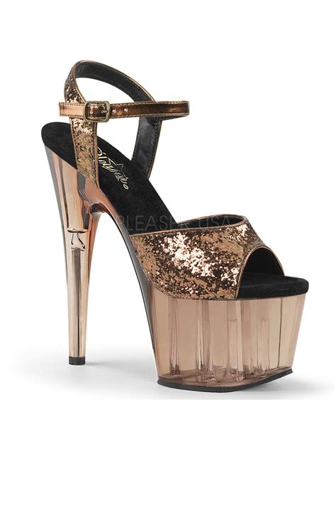 sexy bronze glitter tinted platform stiletto high heels women of edm