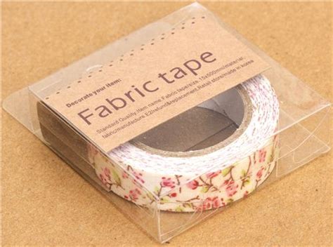 Pretty Beige Fabric Deco Tape With Pink Flowers Flower Tapes Deco