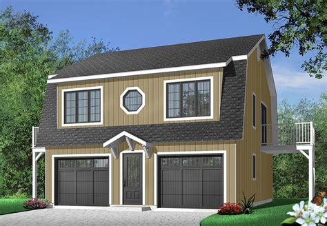 Apartment for rent with garage. Garage plan with two-bedroom apartment