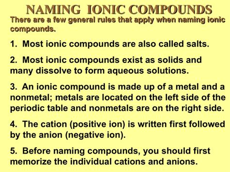 Examples Of Ionic Compounds List